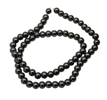 x10 Perles Rondes en Hématite Synthétique Non Magnétique – 6 mm ou 10 mm