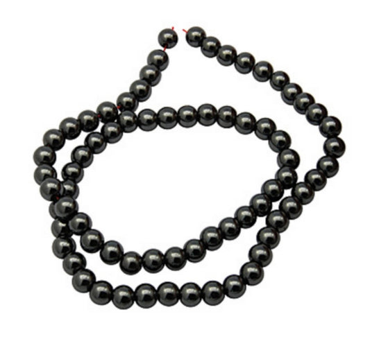 x10 Perles Rondes en Hématite Synthétique Non Magnétique – 6 mm ou 10 mm