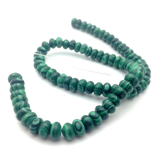 x10 Perles Rondelles en Malachite Synthétique – 8x4,7 mm