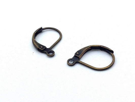 x2 paires de dormeuses avec anneau - bronze ou cuivre