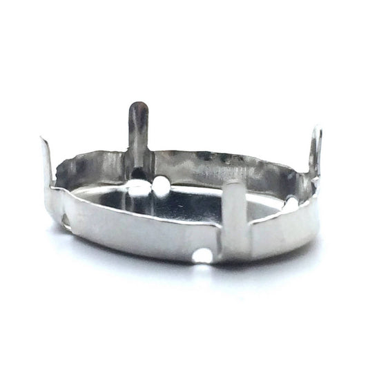 x5 Sertissures à griffes ovales en laiton – 25x18 mm – Laiton argenté foncé