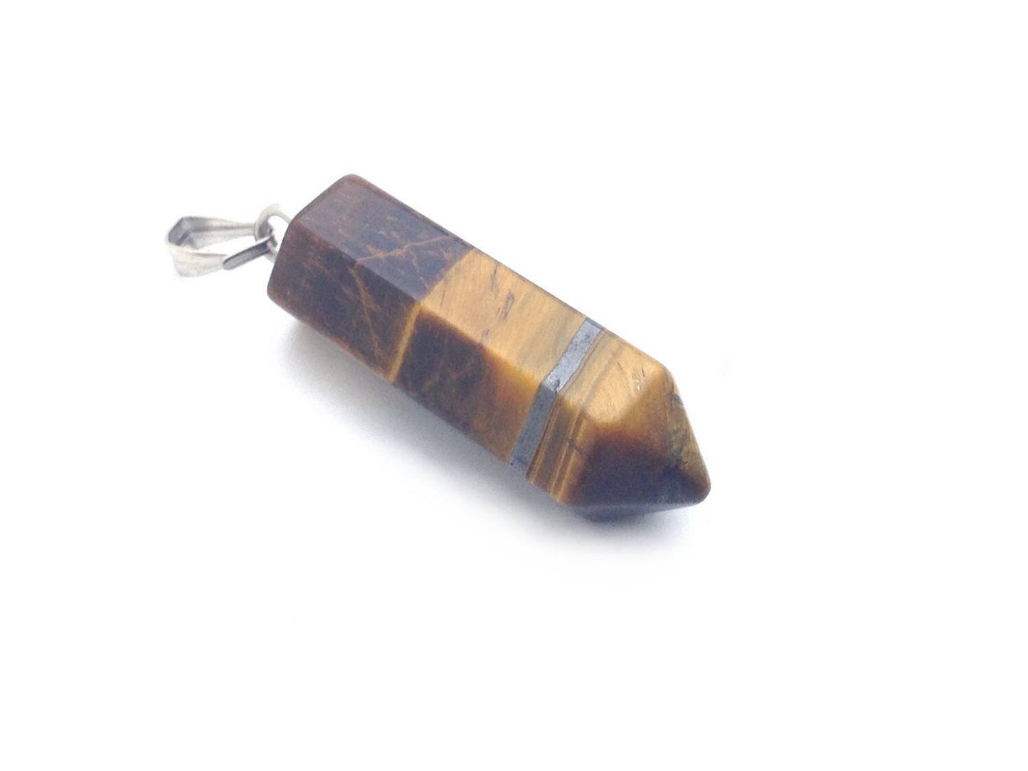 x1 Pendentif Ogive en Pierre Fine – 32x8 mm avec Bélière