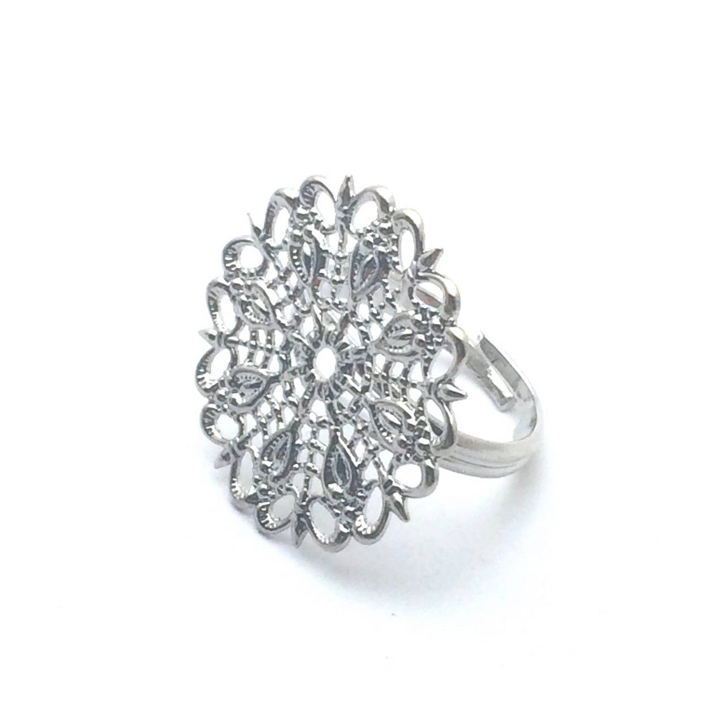Support de Bague Réglable Plateau Filigrané Rond – 25 mm