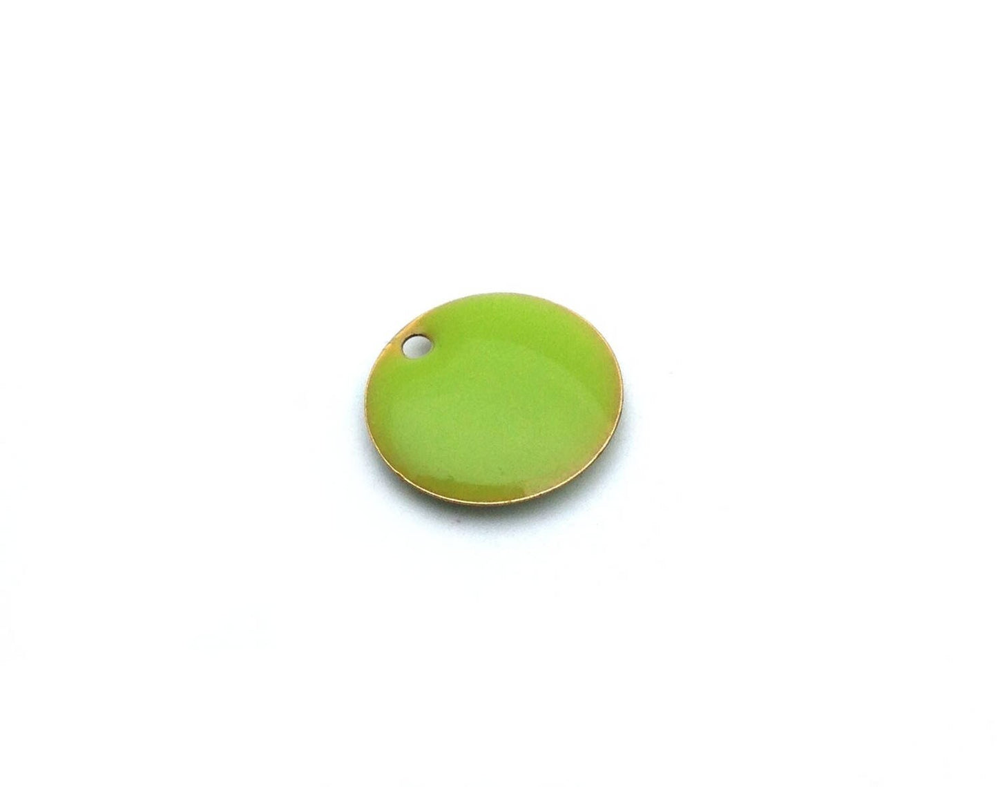 x7 Sequins émaillés ronds – Vert anis ou Violet – 15mm