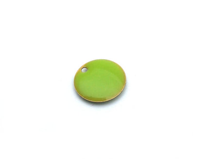 x7 Sequins émaillés ronds – Vert anis ou Violet – 15mm