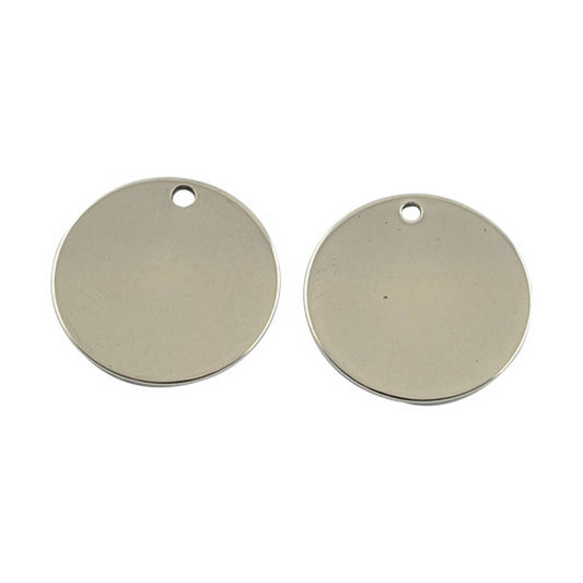 Pendentifs vierges ronds plats – Acier inoxydable – 8mm, 10mm ou 20mm