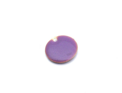 x7 Sequins émaillés ronds – Vert anis ou Violet – 15mm