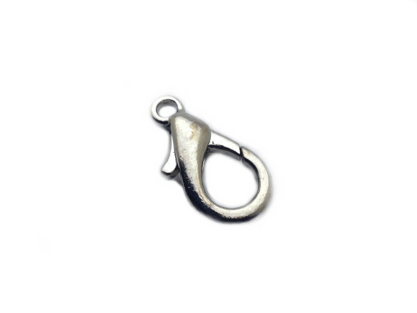 x5 grands fermoirs mousquetons – Métal argenté 21mm
