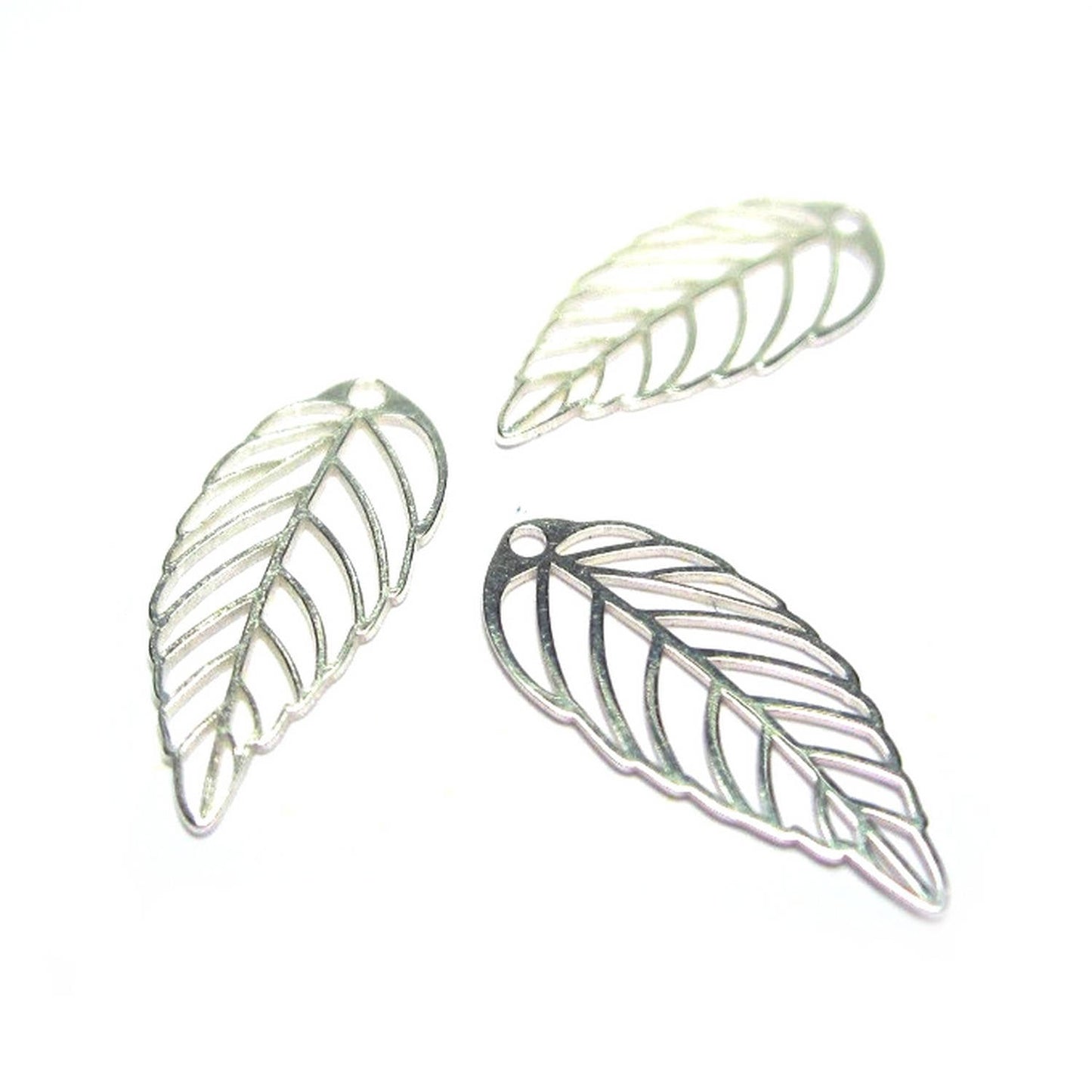 x1 Breloque Feuille 15 mm en Argent 925