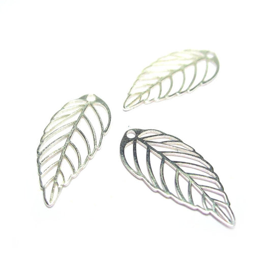 x1 Breloque Feuille 15 mm en Argent 925