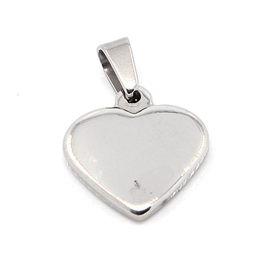 x1 Pendentif vierge en forme de cœur – Acier inoxydable 17x16mm