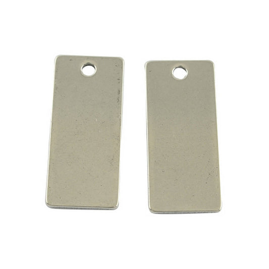 x1 Pendentif rectangle vierge – Acier inoxydable 201 – 21x9mm