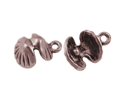 x10 breloques Coquillages, cuivre, 15x11mm