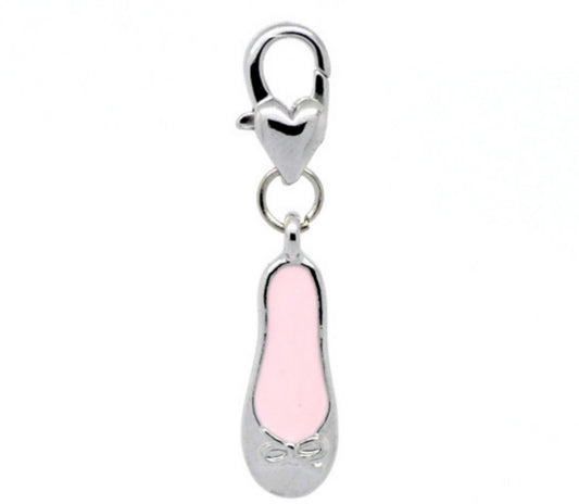 x1 Charm Chausson de Danseuse – Émaillé Rose – 36 mm