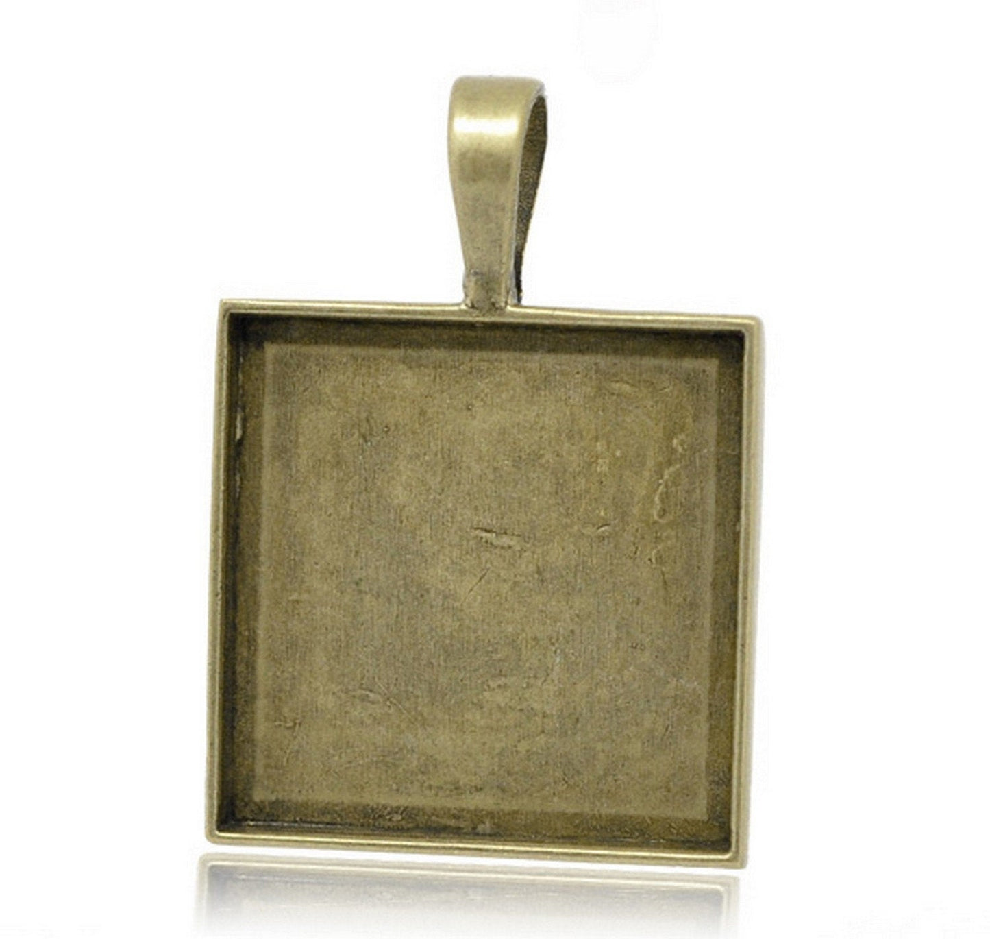 x1 Pendentif Support Cabochon Carré – 25 mm en Métal Bronze