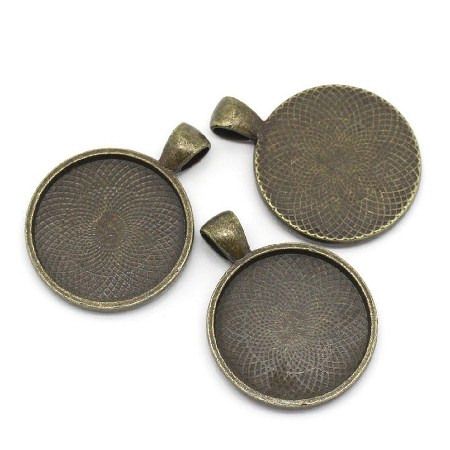 x1 Pendentif support cabochon 25 mm – Métal bronze