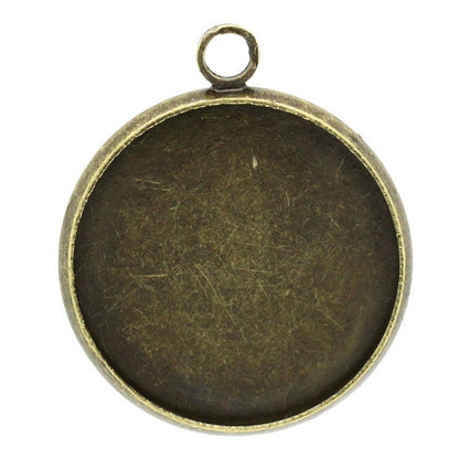 x1 Pendentif support cabochon 18 mm – Métal bronze