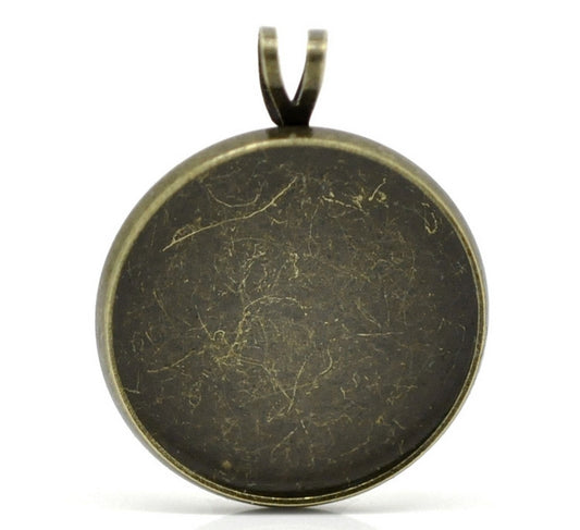 x1 Pendentif support cabochon 20 mm – Métal bronze