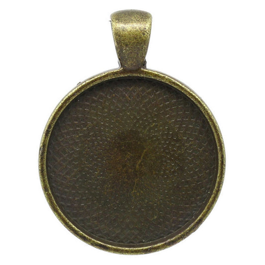 x1 Pendentif support cabochon 25 mm – Métal bronze