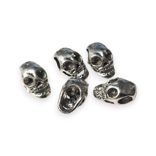 x5 Perles Charm Européen – Tête de Mort – 15x9 mm